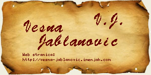 Vesna Jablanović vizit kartica